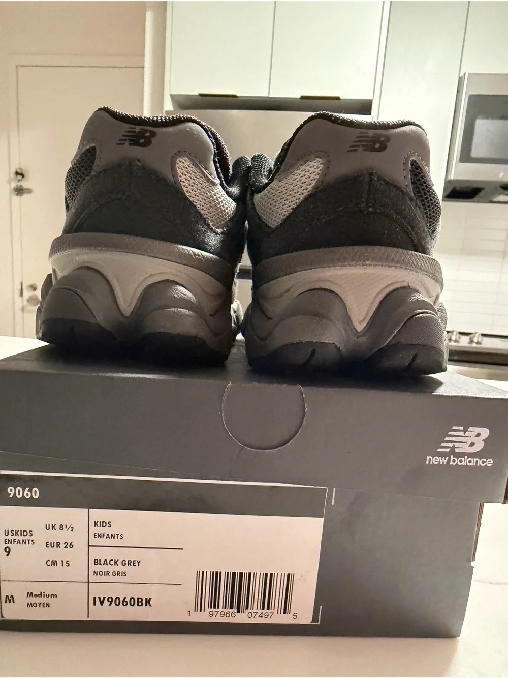 Kids Black and Gray Athletic Sneakers with Red Accents